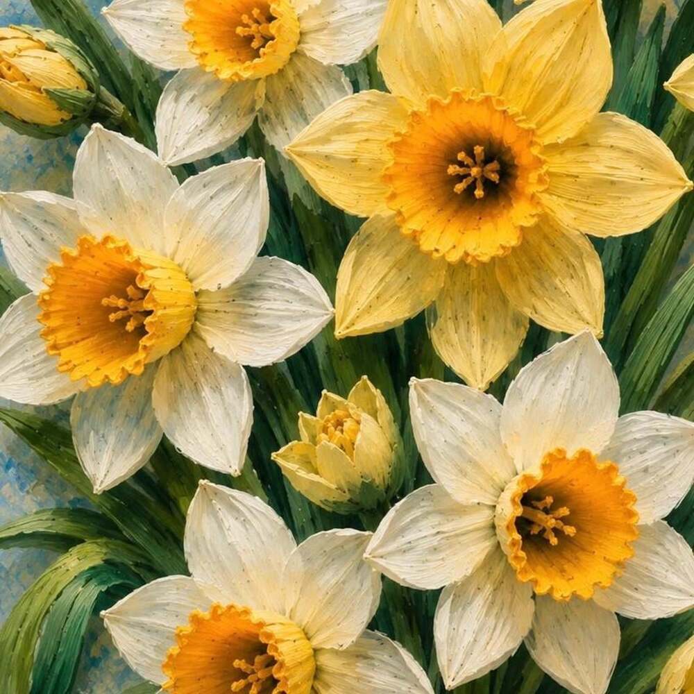 35 X 5 Framed Daffodil Floral Art 0808